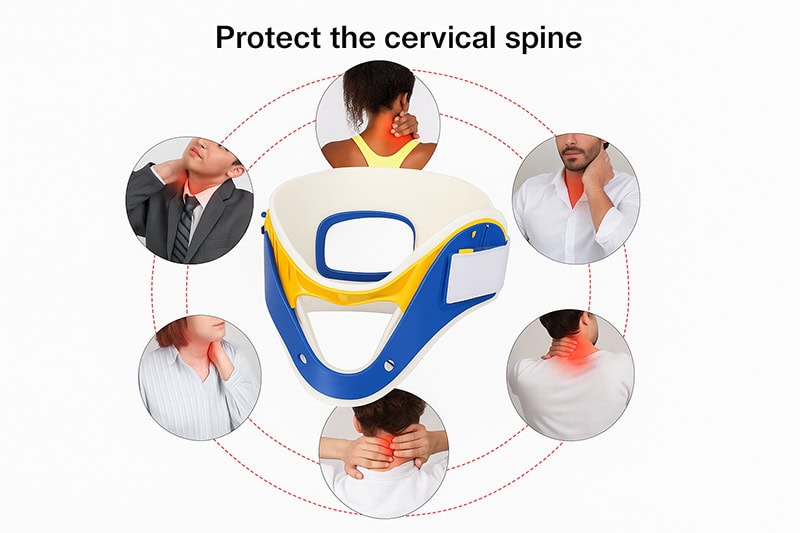 Cervical collar amid six neck-pain patients