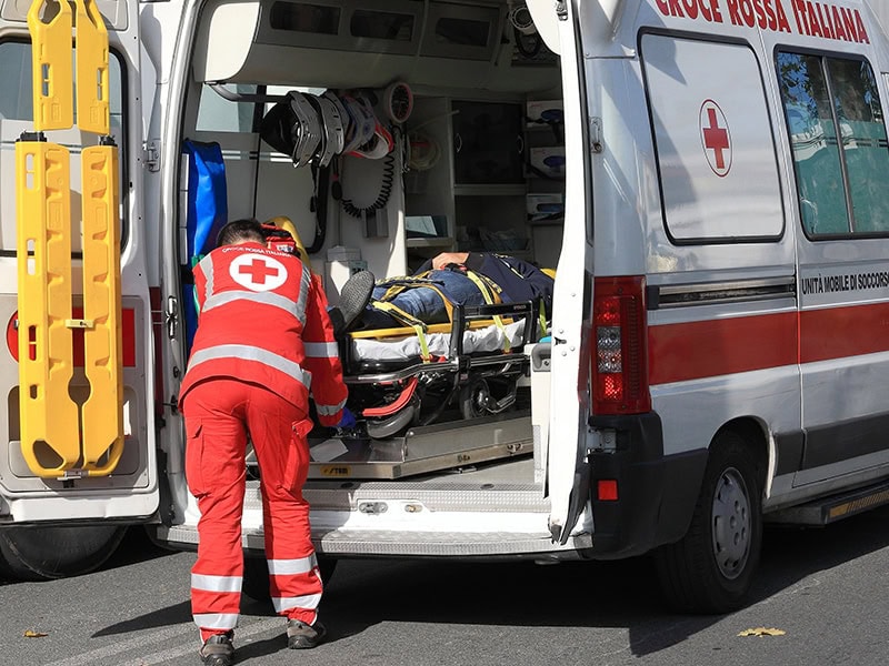 Rescue products in the ambulance