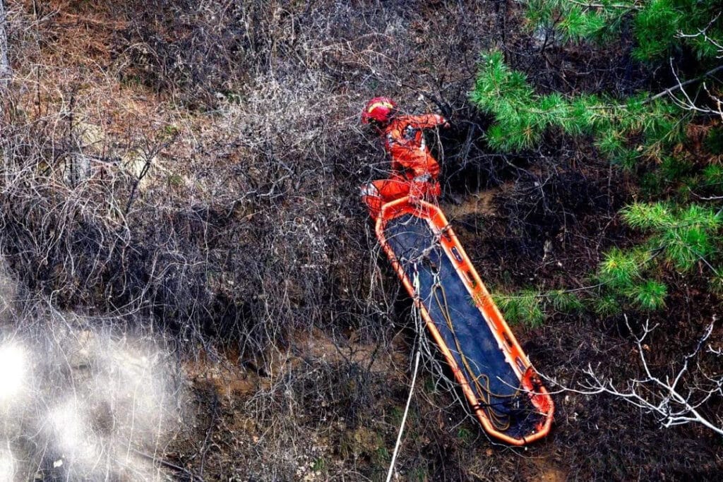 Mountain rescue stretcher