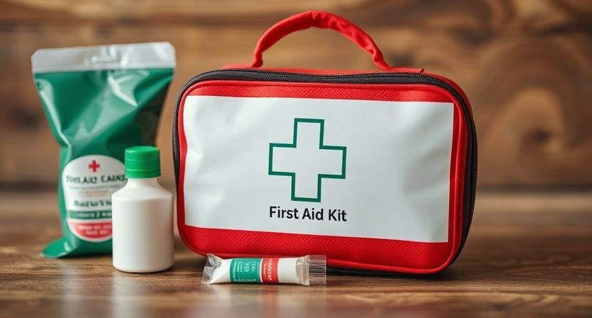 Compact first aid kit with supplies